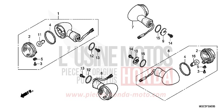 BLINKER von CB1100 ABS CANDY GLORY RED-U (R101) von 2013